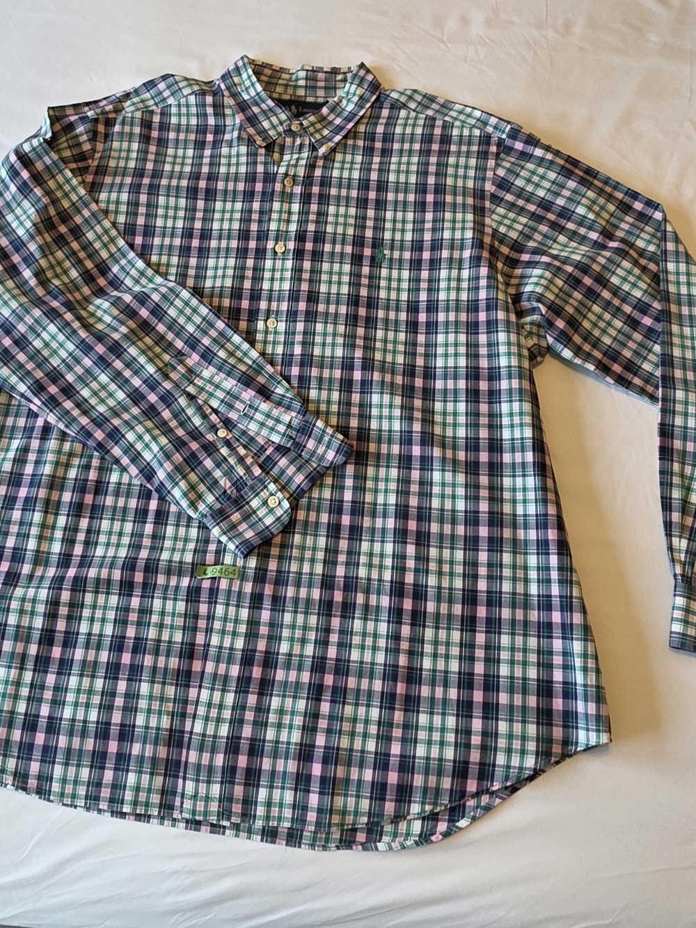 Ralph Lauren Classic Fit Plaid Button Down Shirt Men’s XXL Pink Green Blue White